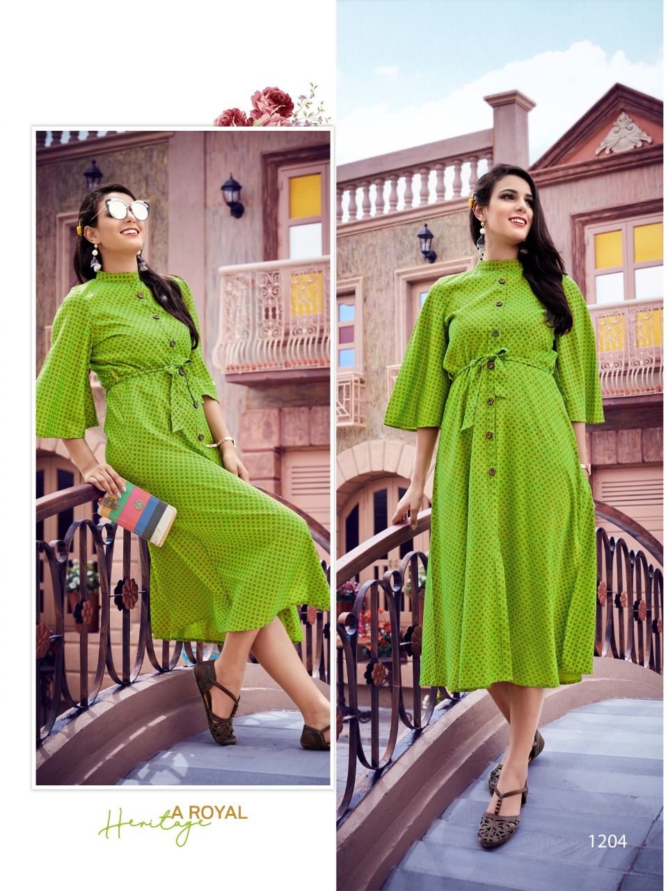 Patakha By Pahervesh 1201 To 1206 Series Stylish Fancy Colorful Collection Casual Wear & Ethnic Wear Pure Rayon Two Tone Foil Printed Kurtis At Wholesale Price