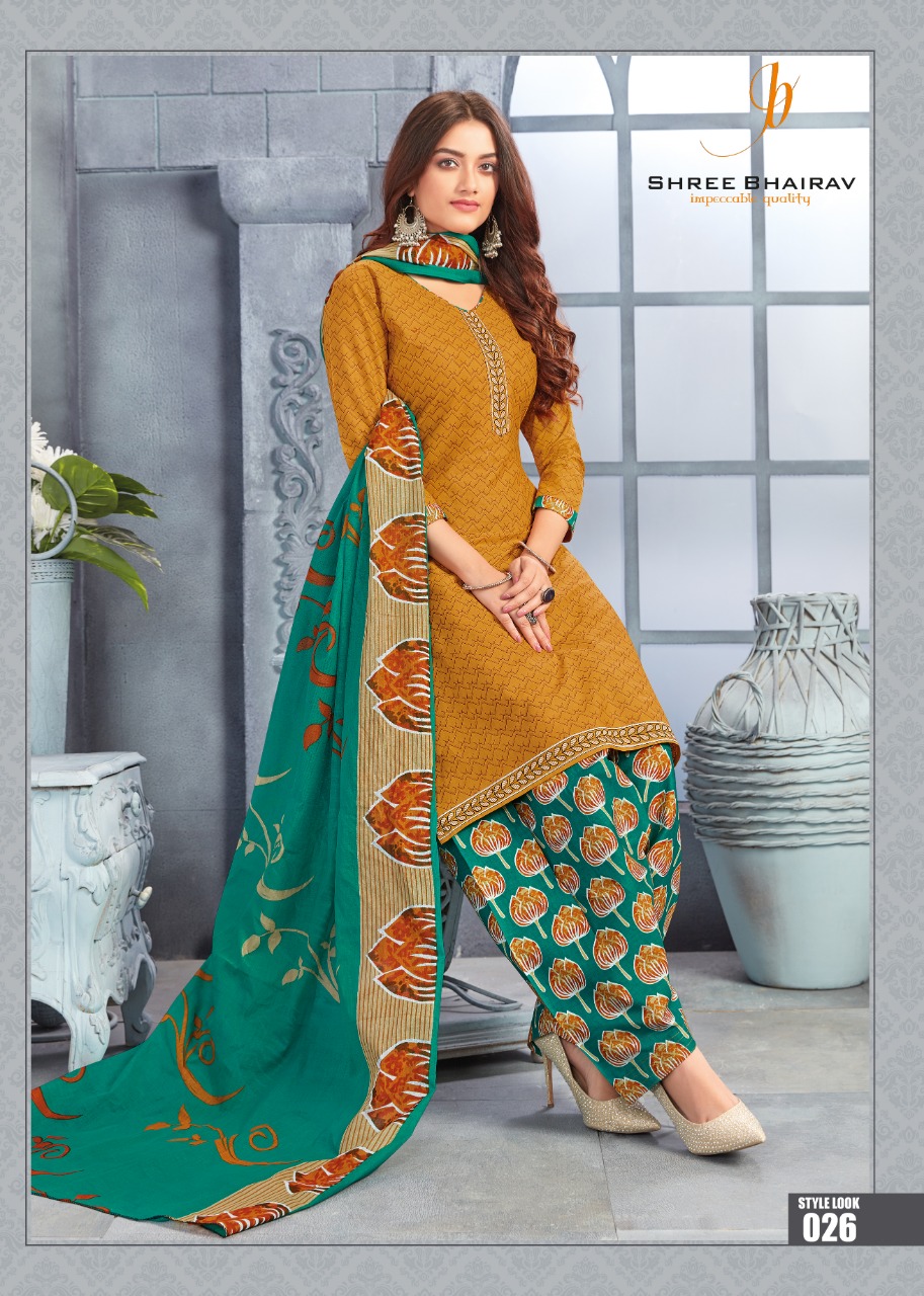 Patiala Babes Vol-5 By Shree Bhairav 021 To 032 Series Designer Patiyala Suits Collection Beautiful Stylish Fancy Colorful Party Wear & Occasional Wear Cotton Printed Dresses At Wholesale Price