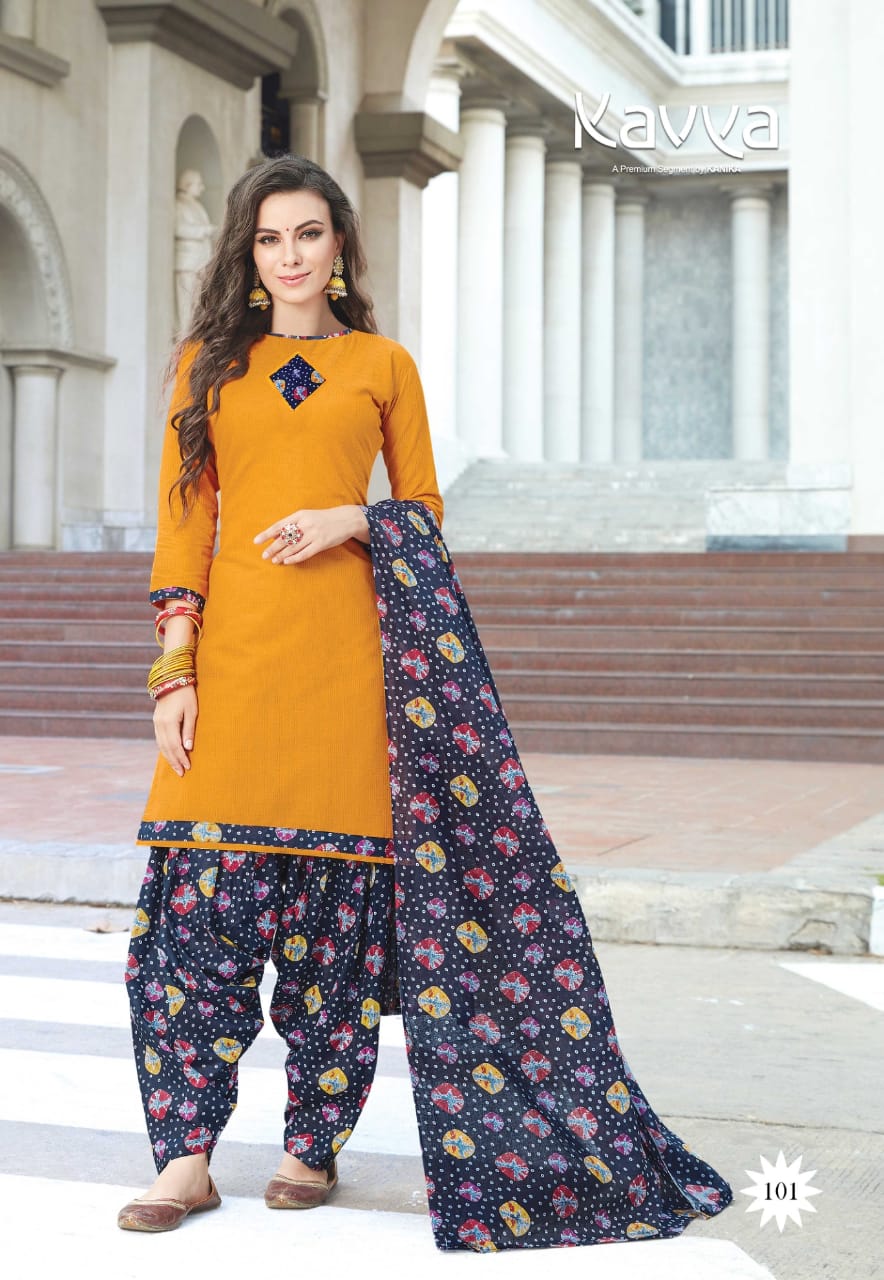 Patiala House By Kavya 101 To 112 Series Beautiful Suits Stylish Colorful Fancy Casual Wear & Ethnic Wear Pure Cotton Print Dresses At Wholesale Price