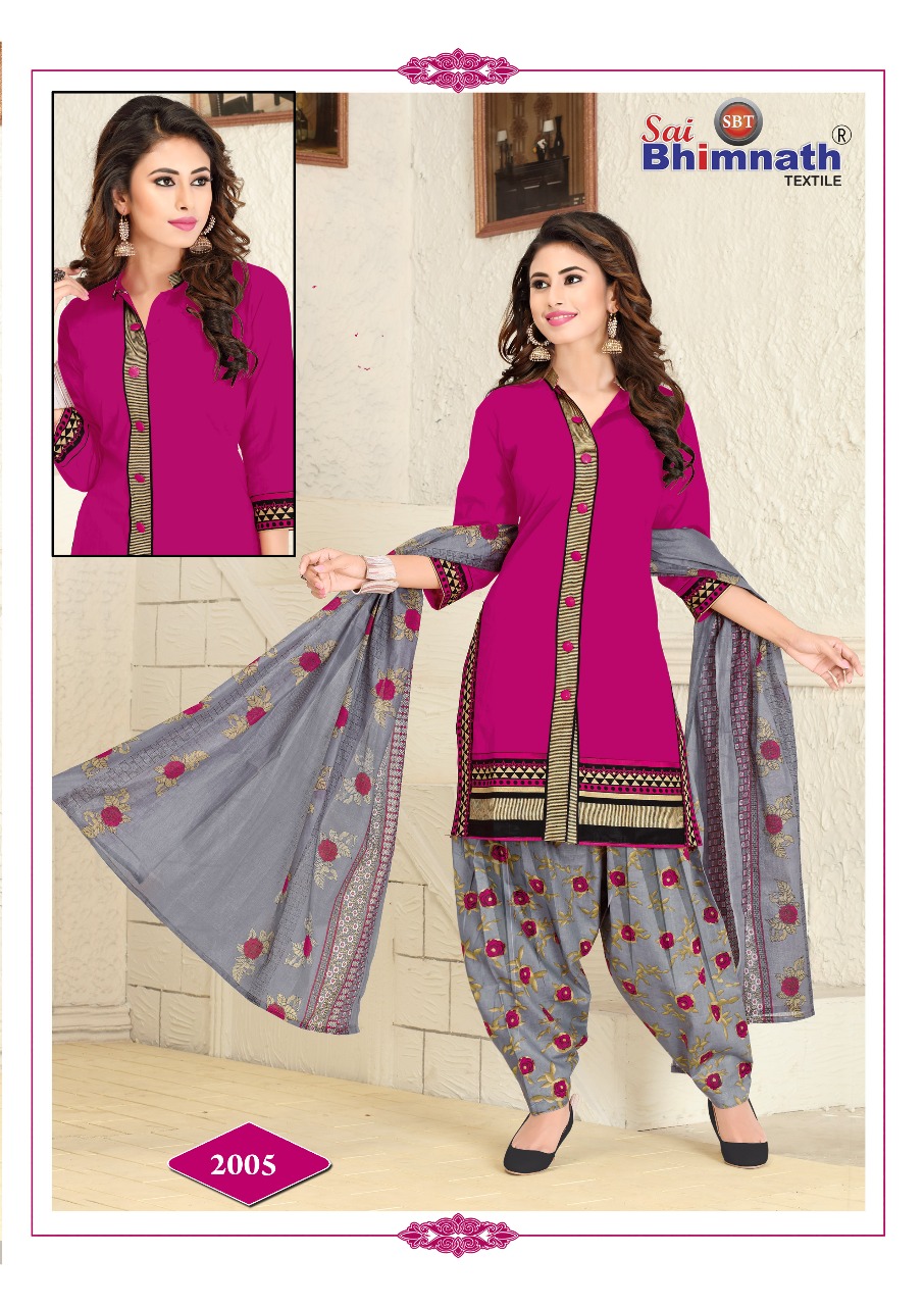 Patiyala Vol-2 By Sai Bhimnath Textiles 2001 To 2012 Series Beautiful Patiyala Suits Stylish Fancy Colorful Casual Wear & Ethnic Wear Cotton Printed Dresses At Wholesale Price