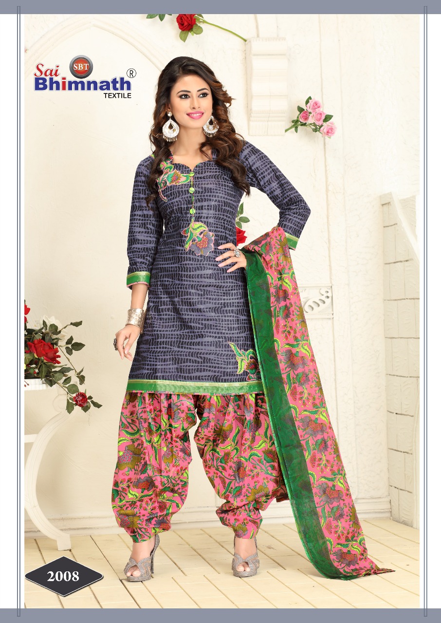 Patiyala Vol-2 By Sai Bhimnath Textiles 2001 To 2012 Series Beautiful Patiyala Suits Stylish Fancy Colorful Casual Wear & Ethnic Wear Cotton Printed Dresses At Wholesale Price