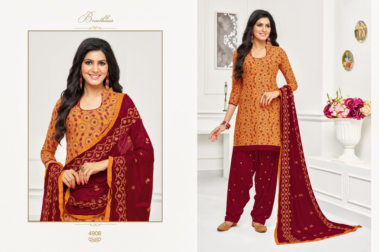 Patiyala By Rr Fashion 4901 To 4912 Series Patiyala Suits Beautiful Suits Colorful Stylish Fancy Casual Wear & Ethnic Wear Cotton Lining Printed Dresses At Wholesale Price