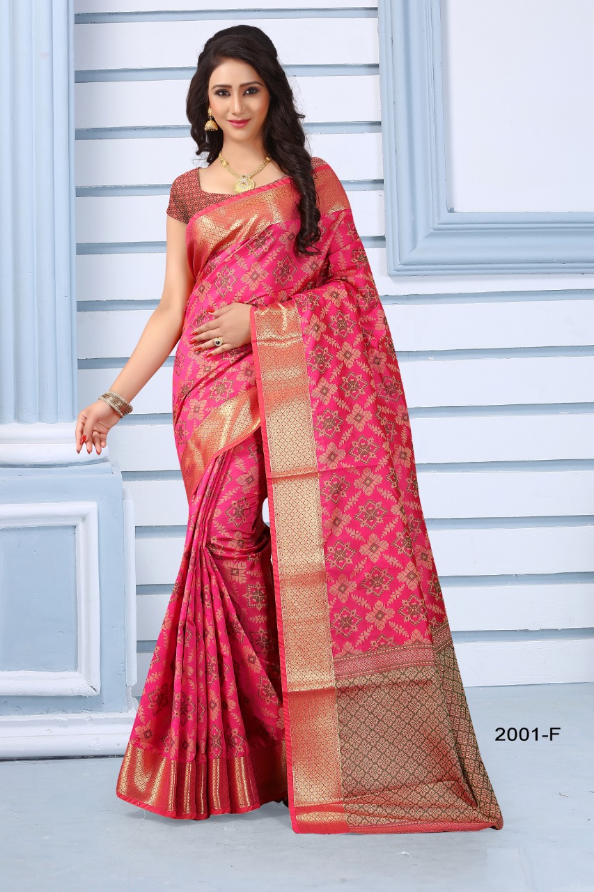 Patola By Np Sarees 2001-a To 2001-j Series Indian Traditional Wear Collection Beautiful Stylish Fancy Colorful Party Wear & Occasional Wear Banarasi Patola Sarees At Wholesale Price