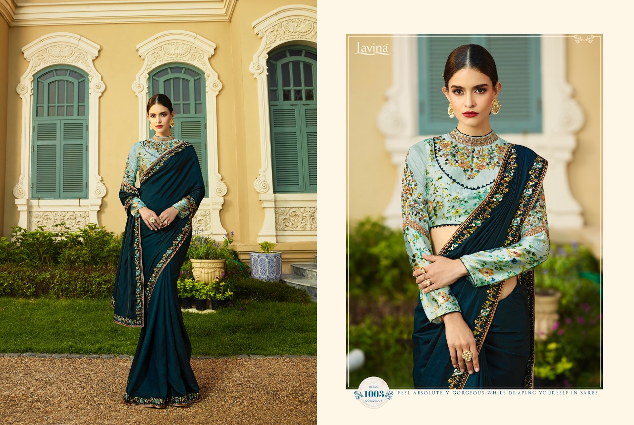 Pavitra By Lavina 1001 To 1007 Series Indian Traditional Wear Collection Beautiful Stylish Fancy Colorful Party Wear & Occasional Wear Barfi/ Bhagalpuri Silk Embroidery Sarees At Wholesale Price