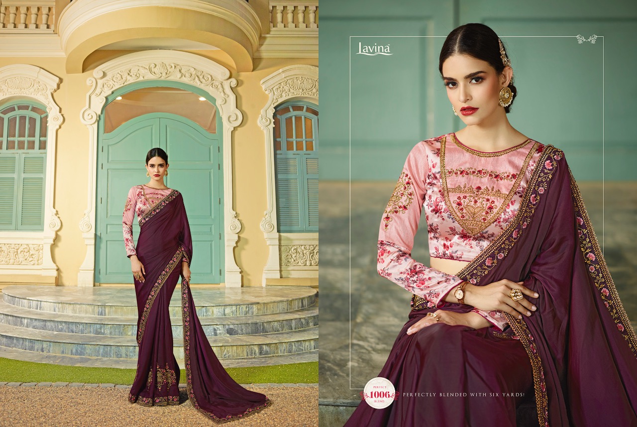 Pavitra By Lavina 1001 To 1007 Series Indian Traditional Wear Collection Beautiful Stylish Fancy Colorful Party Wear & Occasional Wear Barfi/ Bhagalpuri Silk Embroidery Sarees At Wholesale Price