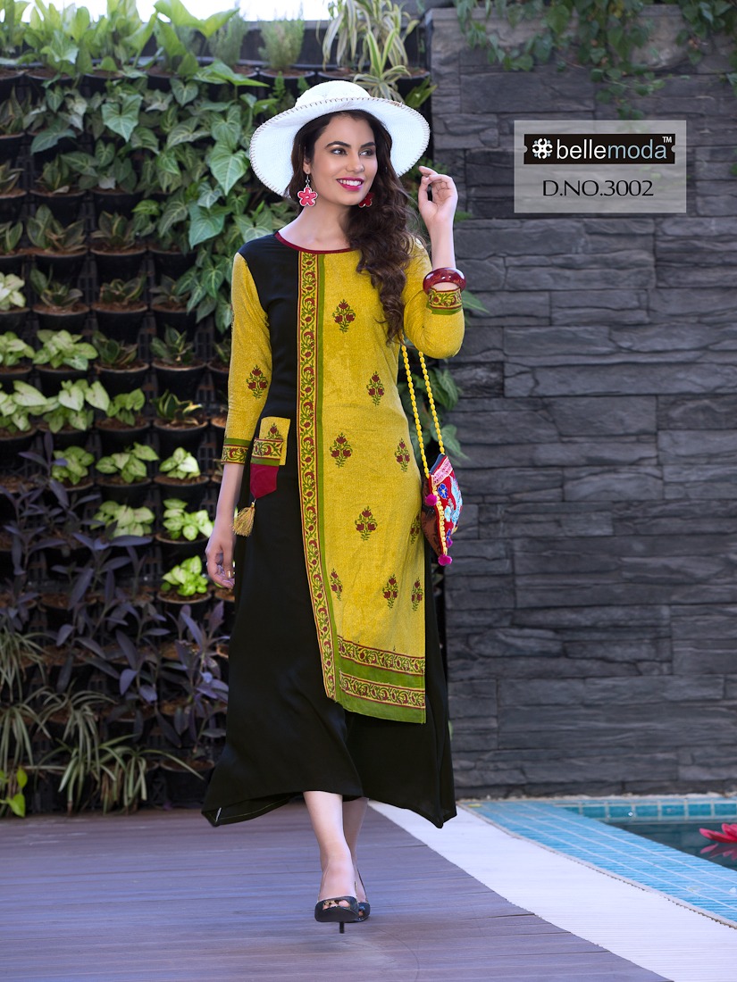 Pearl By Bellemoda 3001 To 3008 Series Beautiful Stylish Fancy Colorful Casual Wear & Ethnic Wear Heavy Rayon Printed Kurtis A Wholesale Price