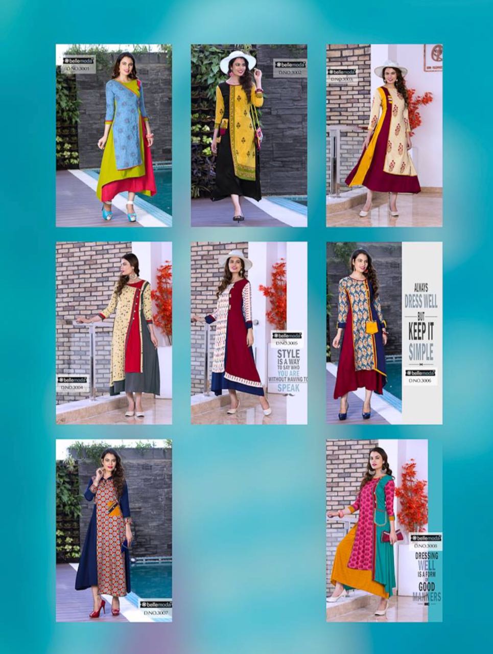 Pearl By Bellemoda 3001 To 3008 Series Beautiful Stylish Fancy Colorful Casual Wear & Ethnic Wear Heavy Rayon Printed Kurtis A Wholesale Price