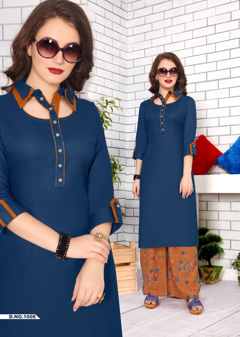 Pearl By Play Store 1001 To 1008 Series Beautiful Stylish Fancy Colorful Casual Wear & Ethnic Wear & Ready To Wear Rayon Printed Kurtis At Wholesale Price