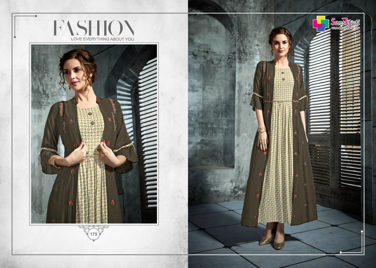 Pehel By Sanskruti Silk Mill 174 To 179 Series Beautiful Colorful Stylish Fancy Casual Wear & Ethnic Wear & Ready To Wear Rayon Slub Like Embroidered Kurtis At Wholesale Price