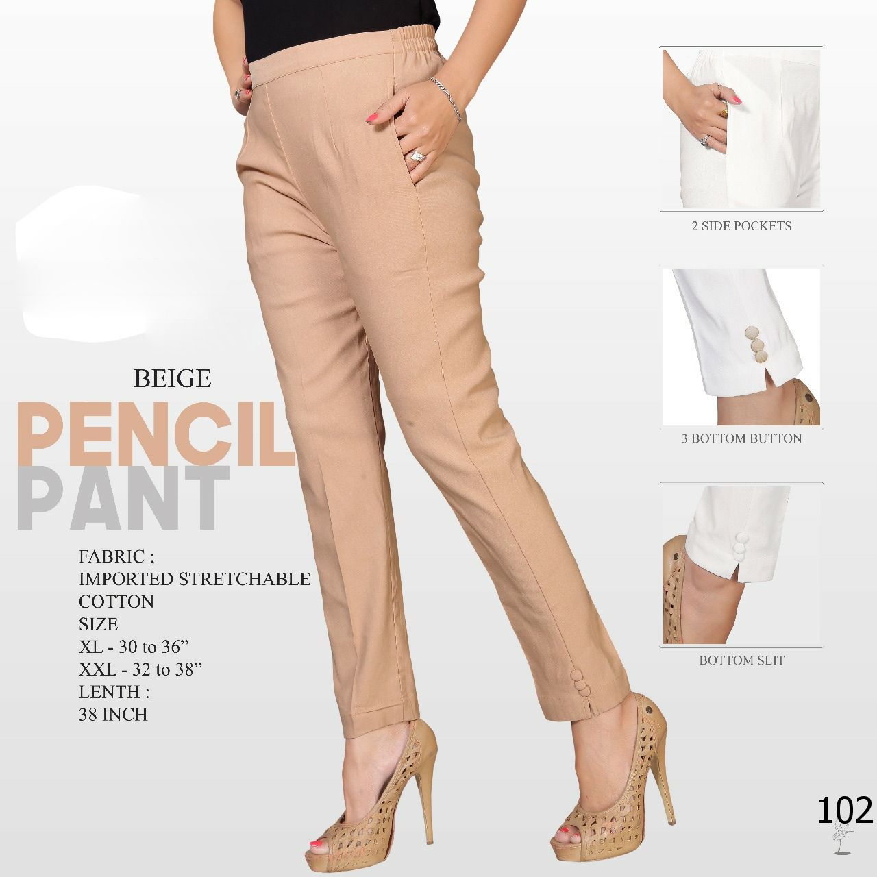 Pencil Pant By Kaamiri 101 To 106 Series Beautiful Stylish Colorful Fancy Party Wear & Ethnic Wear & Ready To Wear Strecheble Cotton Pant At Wholesale Price
