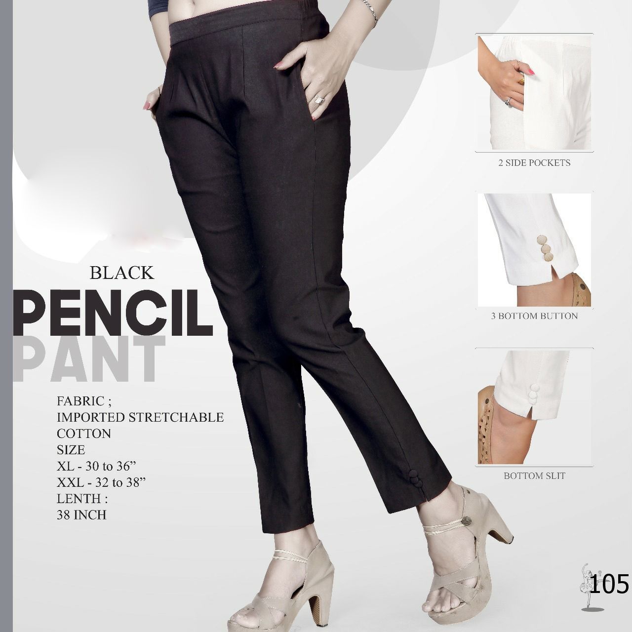 Pencil Pant By Kaamiri 101 To 106 Series Beautiful Stylish Colorful Fancy Party Wear & Ethnic Wear & Ready To Wear Strecheble Cotton Pant At Wholesale Price
