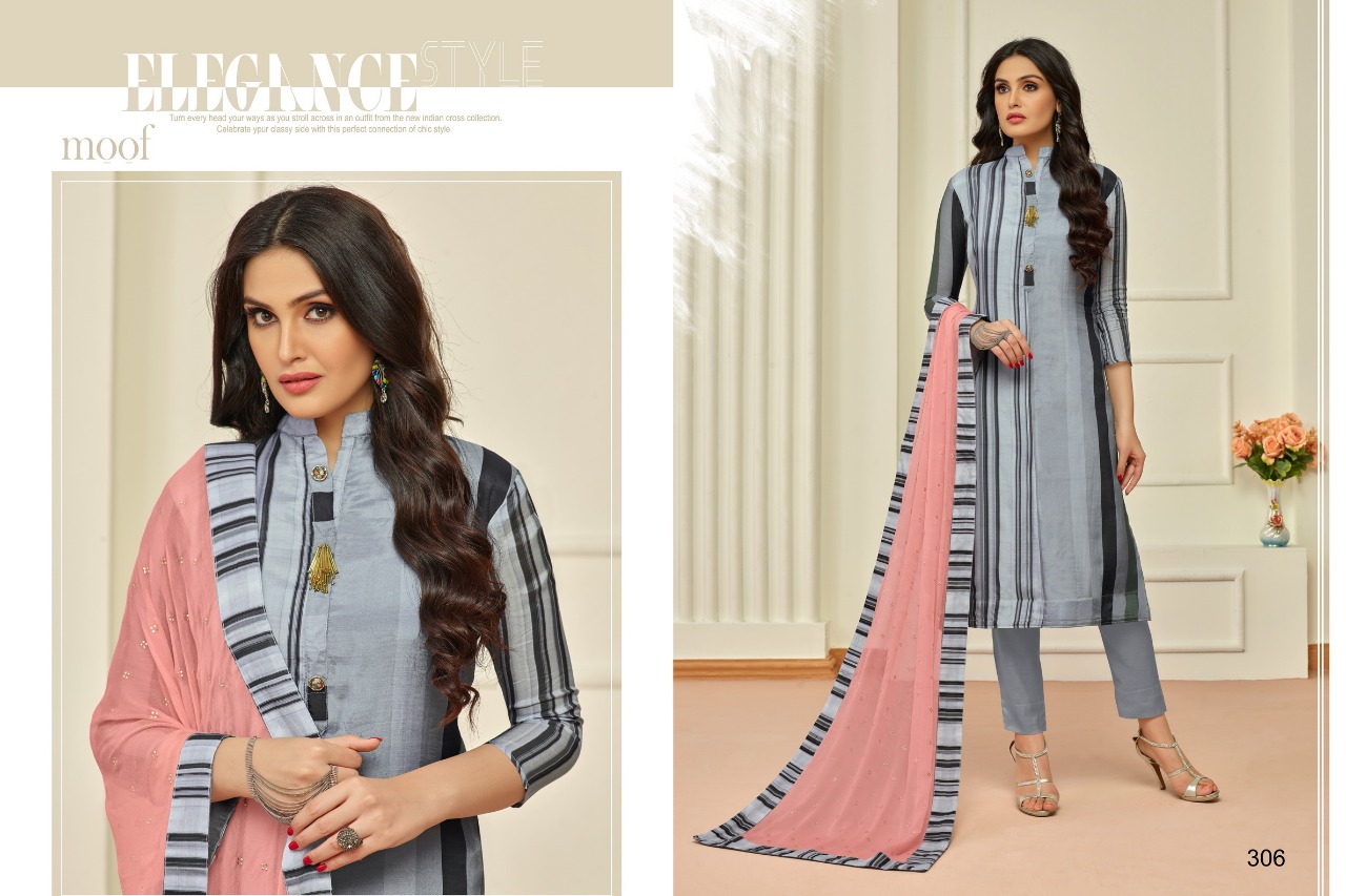 Penny By Moof Fashion 306 To 314 Series Beautiful  Suits Colorful Stylish Fancy Casual Wear & Ethnic Wear Cotton Satin & Muslin With Work Dresses At Wholesale Price