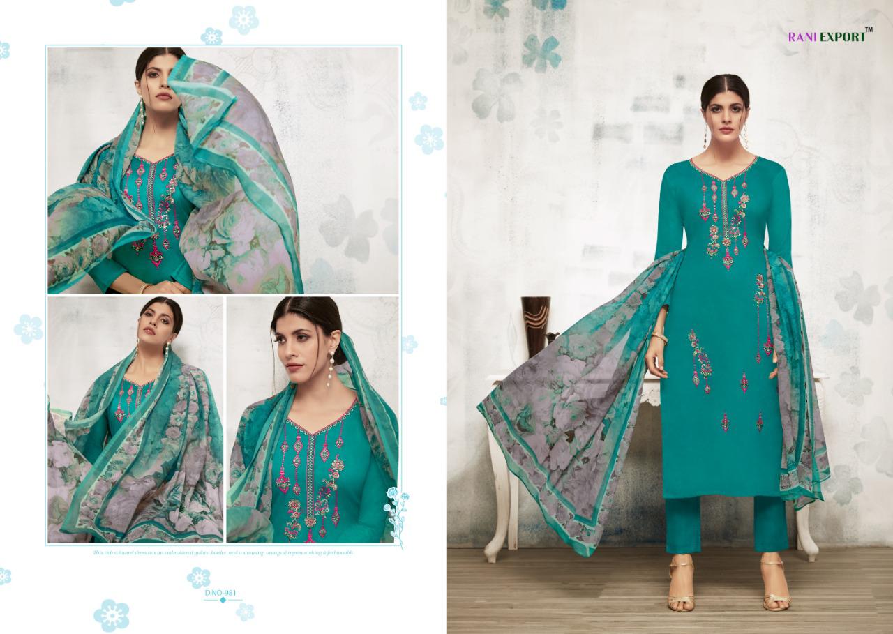 Peonia By Rani Exports 976 To 983 Series Designer Collection Suits Beautiful Stylish Fancy Colorful Party Wear & Occasional Wear Pure Jam Silk Dresses At Wholesale Price