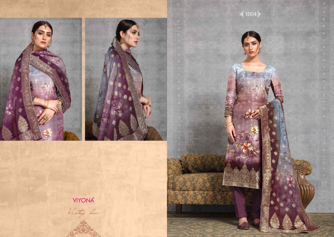 Perfume By Viyona Dressline 1001 To 1008 Series Beautiful Suits Stylish Colorful Fancy Casual Wear & Ethnic Wear Pure Viscose Russian Silk Jacquard Digital Printed Dresses At Wholesale Price