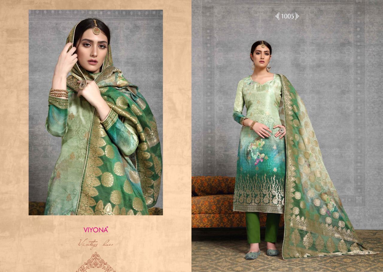 Perfume By Viyona Dressline 1001 To 1008 Series Beautiful Suits Stylish Colorful Fancy Casual Wear & Ethnic Wear Pure Viscose Russian Silk Jacquard Digital Printed Dresses At Wholesale Price