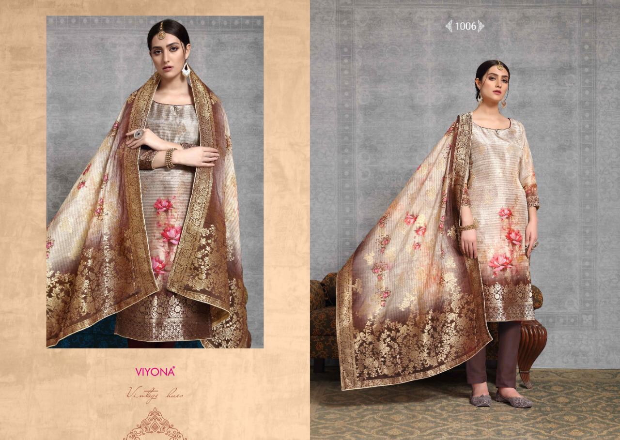 Perfume By Viyona Dressline 1001 To 1008 Series Beautiful Suits Stylish Colorful Fancy Casual Wear & Ethnic Wear Pure Viscose Russian Silk Jacquard Digital Printed Dresses At Wholesale Price