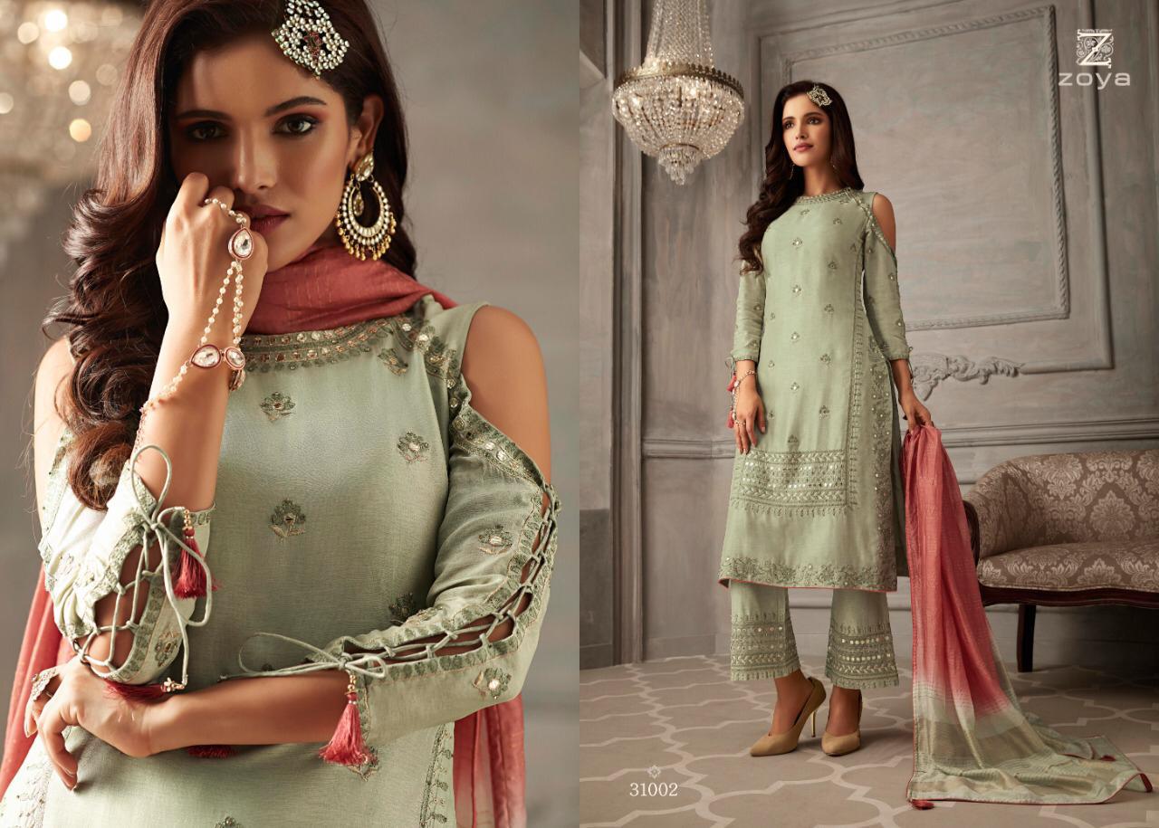 Petals By Zoya 31001 To 31007 Series Beautiful Stylish Shara Suits Designer Printed And Embroidered Party Wear Occasional Wear Georgette Embroidered Dresses At Wholesale Price