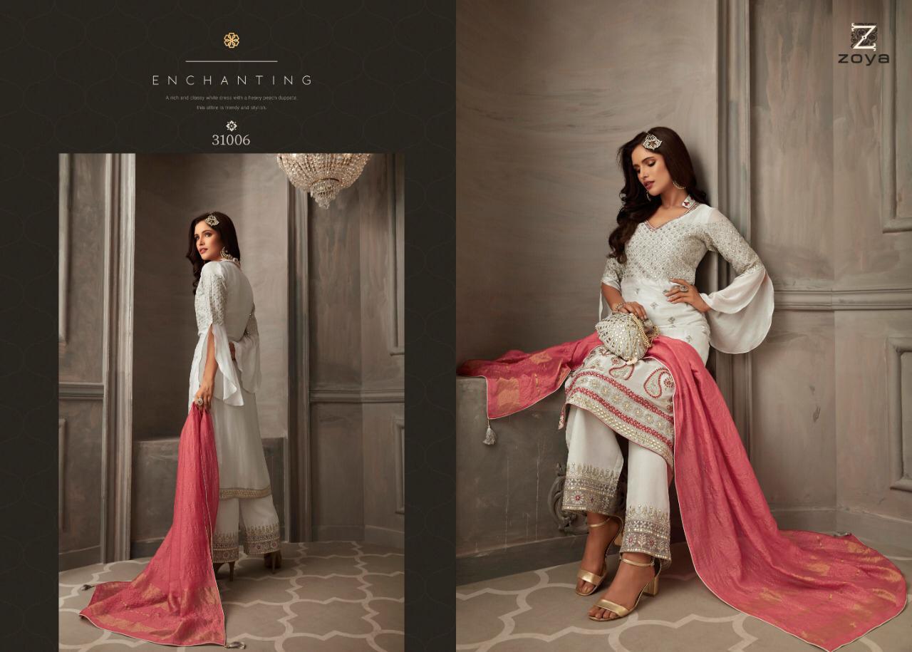 Petals By Zoya 31001 To 31007 Series Beautiful Stylish Shara Suits Designer Printed And Embroidered Party Wear Occasional Wear Georgette Embroidered Dresses At Wholesale Price