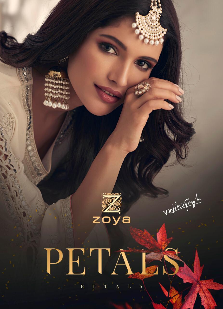 Petals By Zoya 31001 To 31007 Series Beautiful Stylish Shara Suits Designer Printed And Embroidered Party Wear Occasional Wear Georgette Embroidered Dresses At Wholesale Price