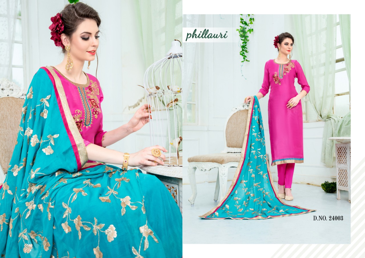 Phillauri Vol-12 By Phillauri 24001 To 24007 Series Designer Anarkali Collection Suits Beautiful Stylish Fancy Colorful Party Wear & Occasional Wear Pure Upada Silk Dresses At Wholesale Price