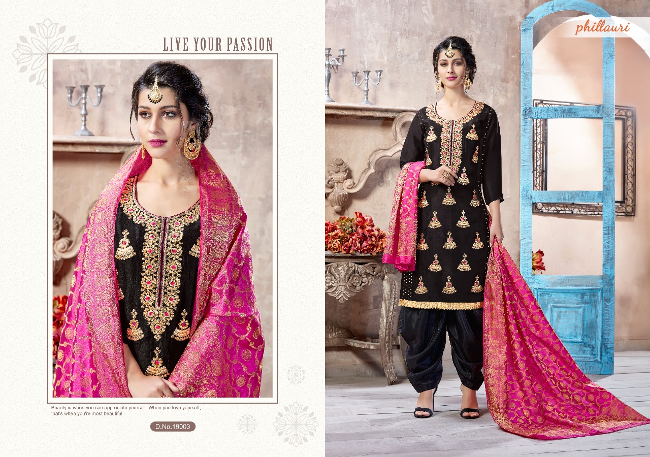 Phillauri Vol-6 By Phillauri 19001 To 19004 Series Designer Beautiful Stylish Fancy Colorful Party Wear & Occasional Wear Pure Uppada Silk Embroidered Dresses At Wholesale Price