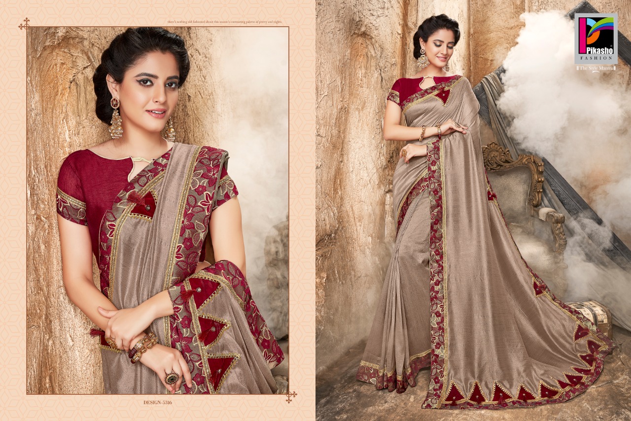 Pikasho 5310 Series By Pikasho 5310 To 5323 Series Indian Traditional Wear Collection Beautiful Stylish Fancy Colorful Party Wear & Occasional Wear Georgette Embroidered Sarees At Wholesale Price