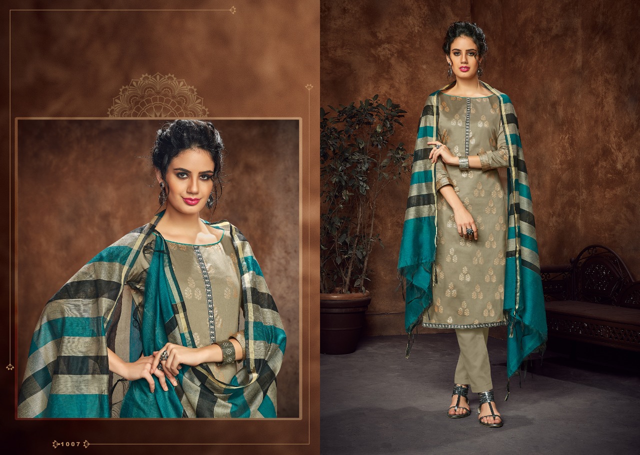 Piya By Aaa Design Studio 1001 To 1009 Series Beautiful Suits Colorful Stylish Fancy Casual Wear & Ethnic Wear Jam Satin With Work Dresses At Wholesale Price