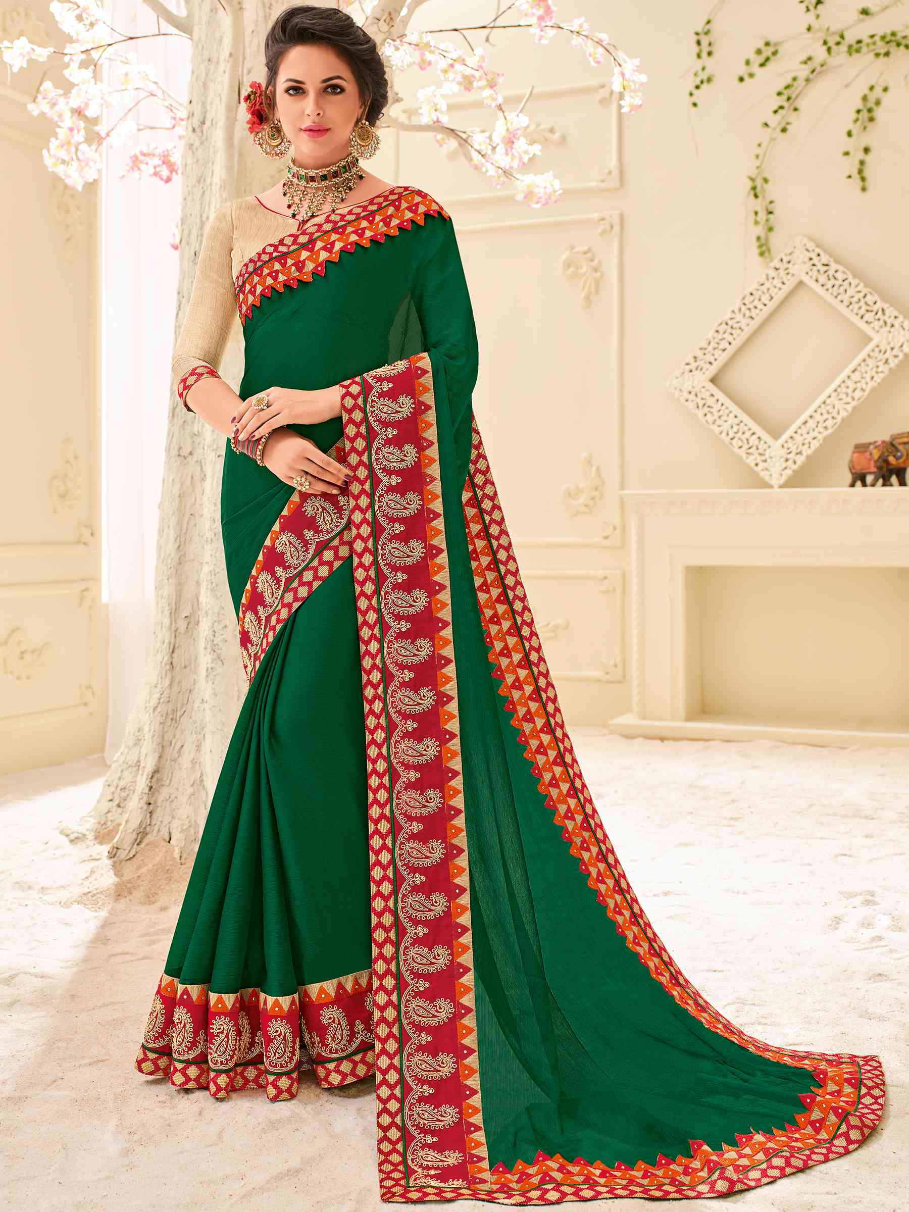 Platinum Vol-4 By Indian Women Pl-32104 To Pl-32123 Series Indian Designer Traditional Wear Collection Beautiful Stylish Colorful Party Wear & Occasional Wear Silk/ Georgette/ Chiffon Sarees At Wholesale Price