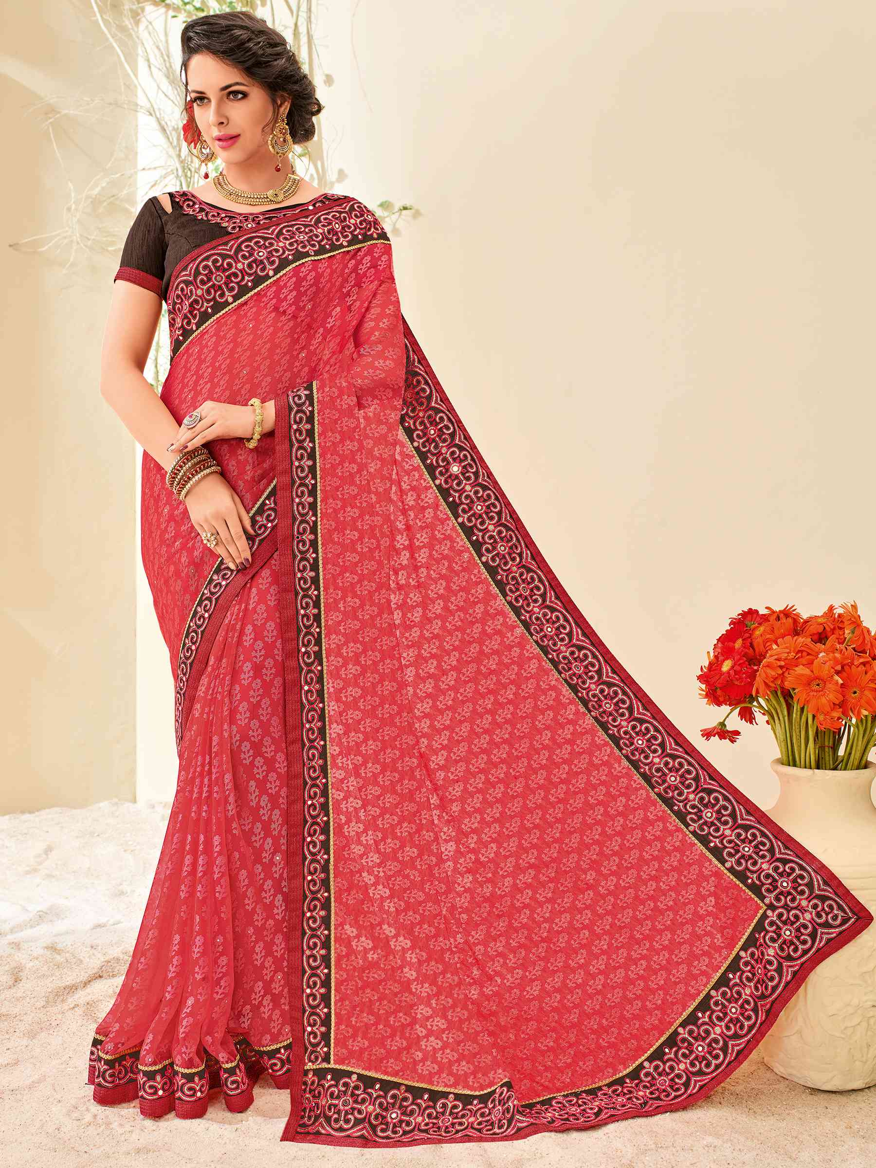 Platinum Vol-4 By Indian Women Pl-32104 To Pl-32123 Series Indian Designer Traditional Wear Collection Beautiful Stylish Colorful Party Wear & Occasional Wear Silk/ Georgette/ Chiffon Sarees At Wholesale Price