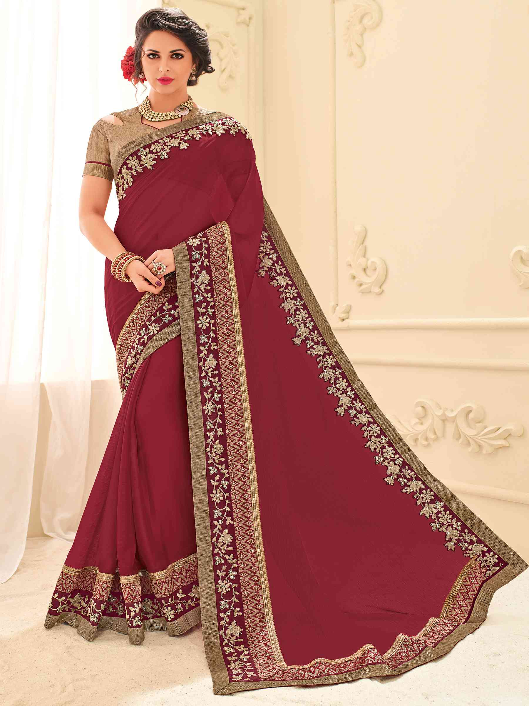 Platinum Vol-4 By Indian Women Pl-32104 To Pl-32123 Series Indian Designer Traditional Wear Collection Beautiful Stylish Colorful Party Wear & Occasional Wear Silk/ Georgette/ Chiffon Sarees At Wholesale Price