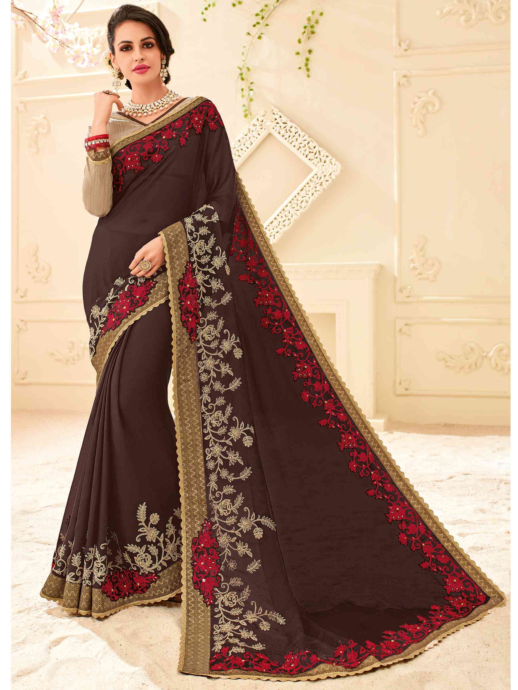 Platinum Vol-4 By Indian Women Pl-32104 To Pl-32123 Series Indian Designer Traditional Wear Collection Beautiful Stylish Colorful Party Wear & Occasional Wear Silk/ Georgette/ Chiffon Sarees At Wholesale Price