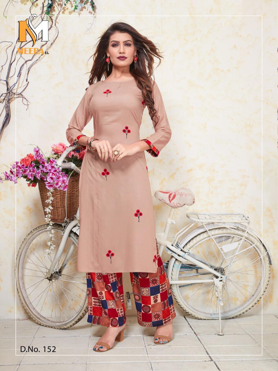 Plazzo Queen By Meerali 151 To 156 Series Beautiful Colorful Stylish Fancy Casual Wear & Ethnic Wear & Ready To Wear Heavy Rayon Printed Kurtis With Bottom At Wholesale Price