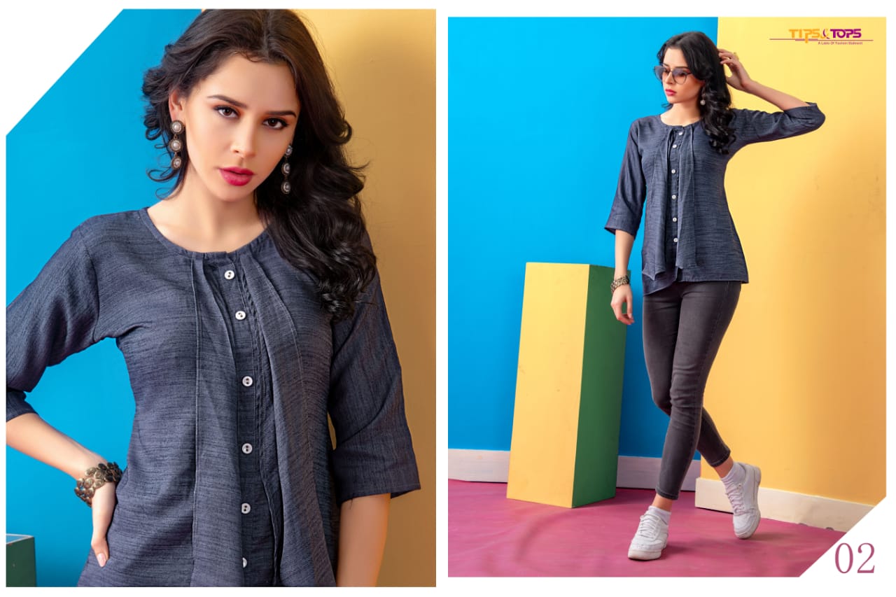 Polo By Tips & Tops 01 To 09 Series Beautiful Stylish Fancy Colorful Casual Wear & Ethnic Wear & Ready To Wear Heavy Rayon Printed Short Top Kurtis At Wholesale Price