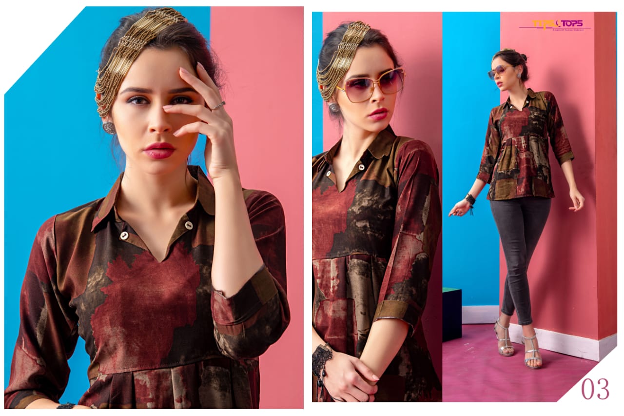 Polo By Tips & Tops 01 To 09 Series Beautiful Stylish Fancy Colorful Casual Wear & Ethnic Wear & Ready To Wear Heavy Rayon Printed Short Top Kurtis At Wholesale Price