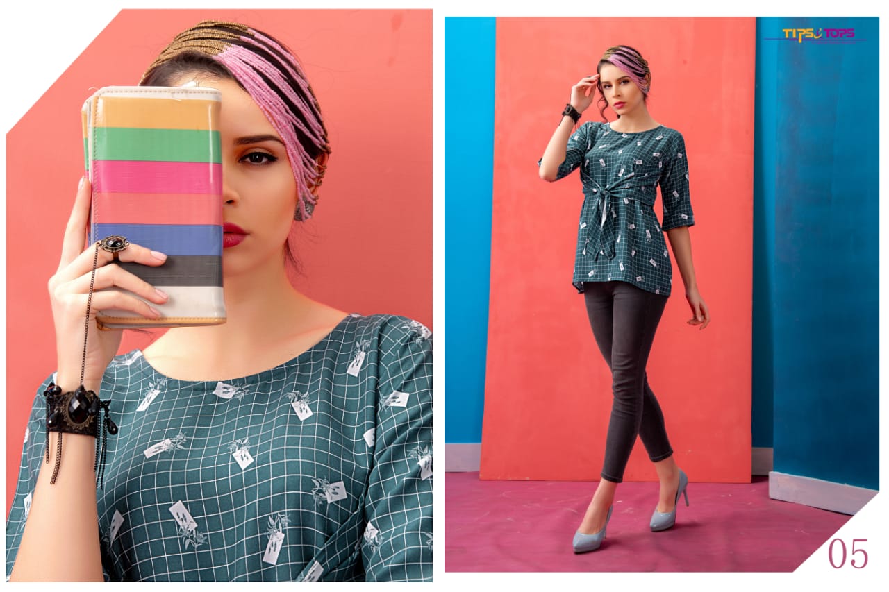 Polo By Tips & Tops 01 To 09 Series Beautiful Stylish Fancy Colorful Casual Wear & Ethnic Wear & Ready To Wear Heavy Rayon Printed Short Top Kurtis At Wholesale Price