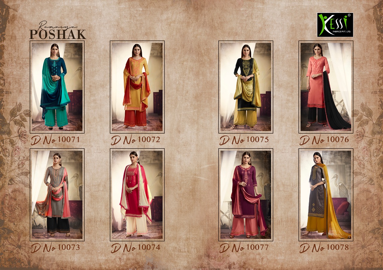 Poshak By Ramaiya 10071 To 10078 Series Indian Traditional Wear Collection Beautiful Stylish Fancy Colorful Party Wear & Occasional Wear Jam Silk With Diamond Work Dresses At Wholesale Price