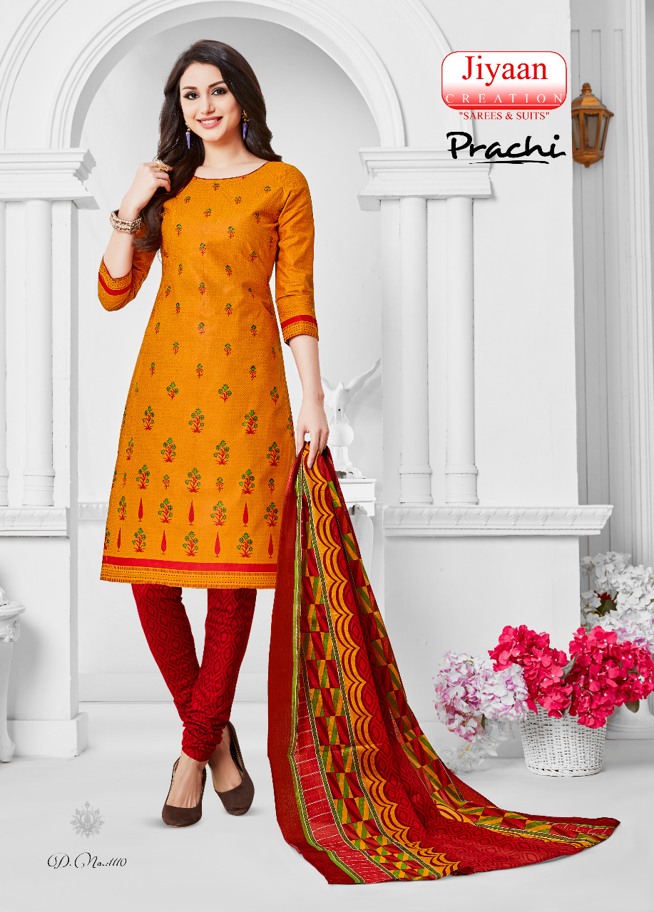 Prachi Vol-3 By Jiyaan Creation 1101 To 1112 Series Stylish Fancy Beautiful Colorful Casual Wear & Ethnic Wear Pure Cotton Printed Dresses At Wholesale Price