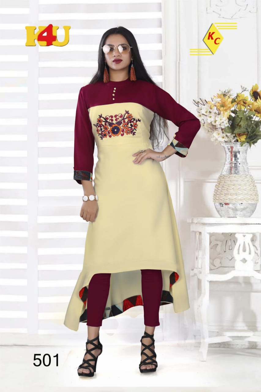 Prachi By K4u 501 To 506 Series Beautiful Stylish Fancy Colorful Casual Wear & Ethnic Wear & Ready To Wear Rayon Kurtis At Wholesale Price