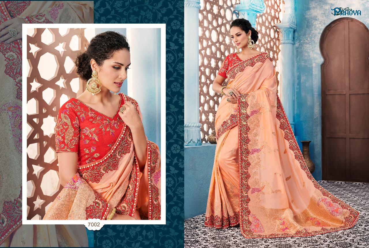 Pragya 7000 Series By Pragya 7001 To 7012 Series Indian Beautiful Traditional Wear Collection Stylish Fancy Colorful Party Wear & Occasional Wear Bhagalpuri Silk Sarees At Wholesale Price