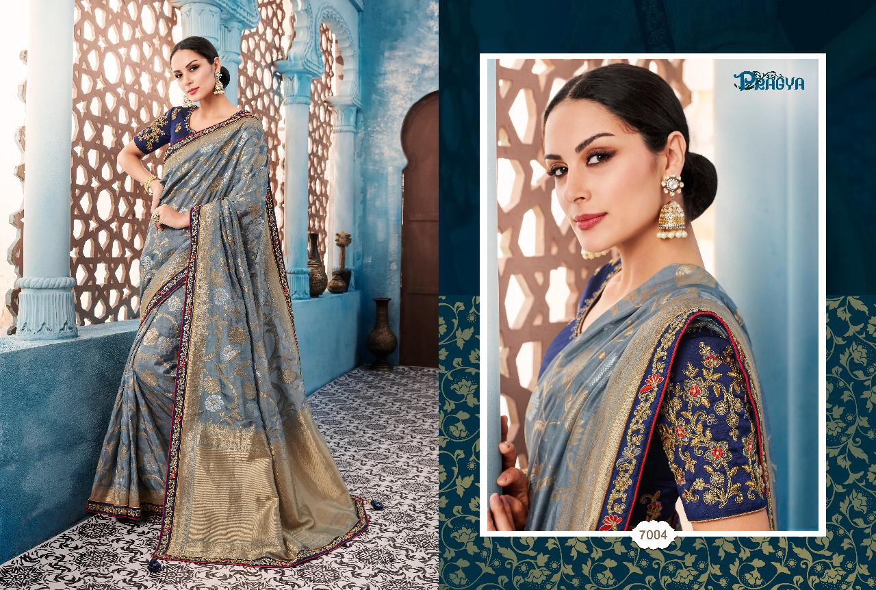 Pragya 7000 Series By Pragya 7001 To 7012 Series Indian Beautiful Traditional Wear Collection Stylish Fancy Colorful Party Wear & Occasional Wear Bhagalpuri Silk Sarees At Wholesale Price