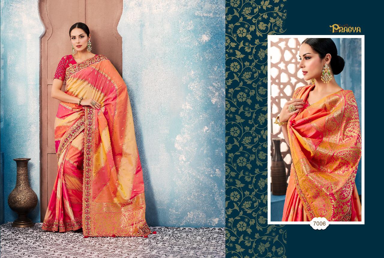 Pragya 7000 Series By Pragya 7001 To 7012 Series Indian Beautiful Traditional Wear Collection Stylish Fancy Colorful Party Wear & Occasional Wear Bhagalpuri Silk Sarees At Wholesale Price