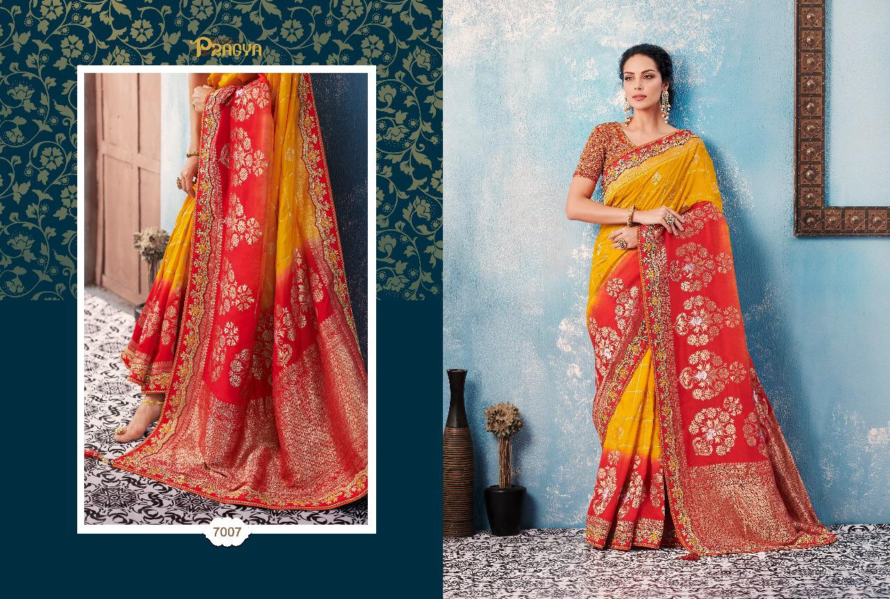 Pragya 7000 Series By Pragya 7001 To 7012 Series Indian Beautiful Traditional Wear Collection Stylish Fancy Colorful Party Wear & Occasional Wear Bhagalpuri Silk Sarees At Wholesale Price