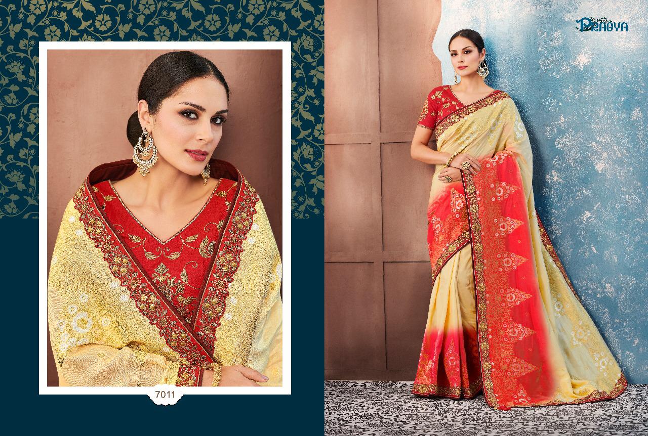 Pragya 7000 Series By Pragya 7001 To 7012 Series Indian Beautiful Traditional Wear Collection Stylish Fancy Colorful Party Wear & Occasional Wear Bhagalpuri Silk Sarees At Wholesale Price