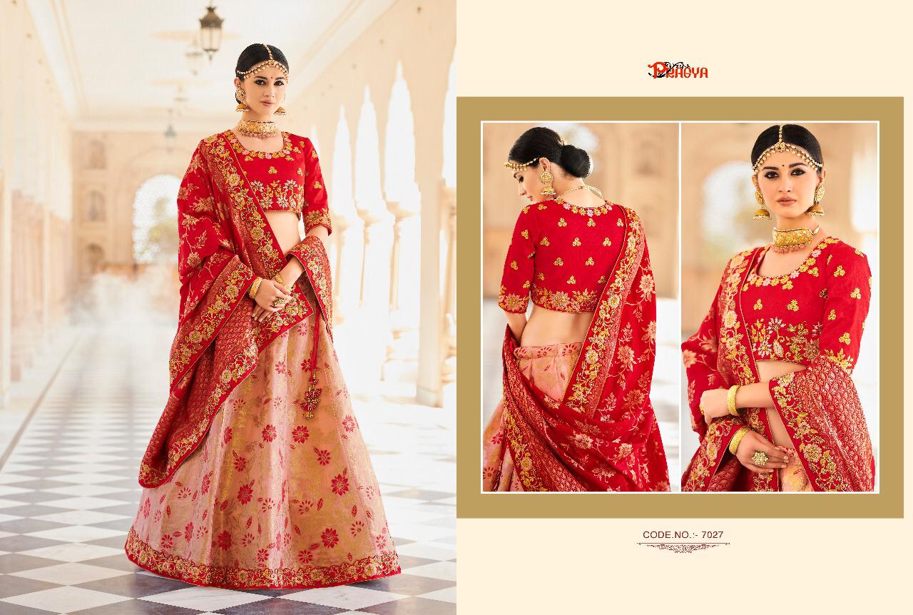 Pragya 7021 Series By Pragya 7021 To 7030 Series Designer Beautiful Wedding Collection Occasional Wear & Party Wear Banarasi Tissue Lehengas At Wholesale Price