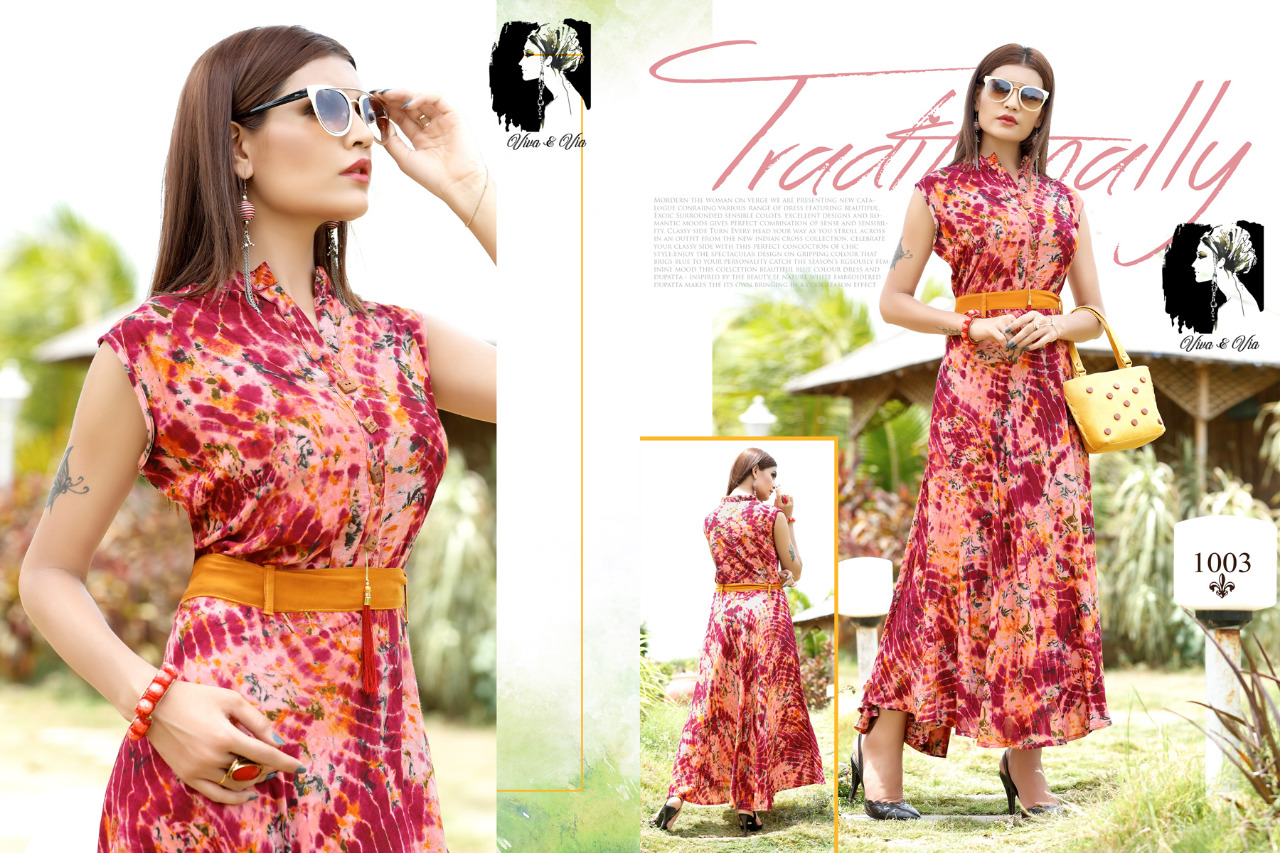 Preeta Vol-1 By Viva & Via 1001 To 1004 Series Designer Stylish Fancy Colorful Casual Wear & Ethnic Wear Heavy Rayon Printed Kurtis At Wholesale Price
