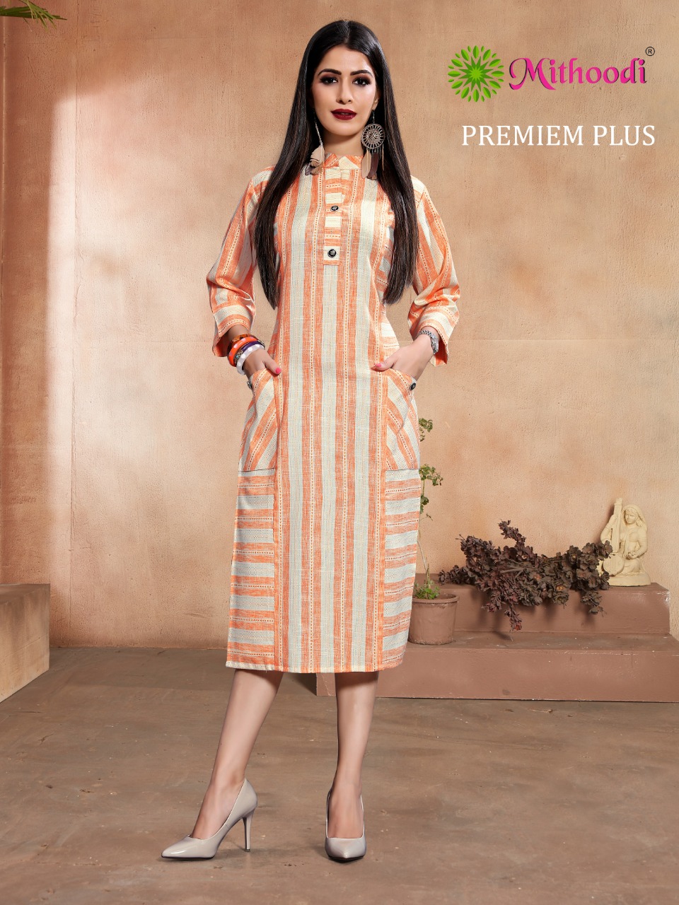 Premium Plus By Mithoodi 1001 To 1004 Series Beautiful Stylish Fancy Colorful Casual Wear & Ethnic Wear Liva Cotton Linning Kurtis At Wholesale Price