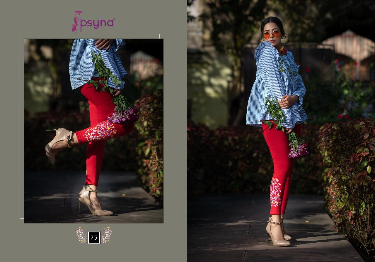 Printed Legging By Psyna 70 To 79 Series Beautiful Stylish Fancy Colorful Ready To Wear & Casual Wear Cotton Lycra Leggings At Wholesale Price