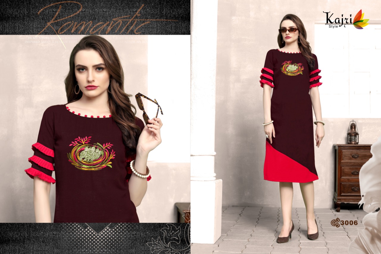 Priya Vol-3 By Kajri Style 3001 To 3006 Series Beautiful Stylish Fancy Colorful Casual Wear & Ethnic Wear & Ready To Wear Heavy Namo Slub Kurtis At Wholesale Price