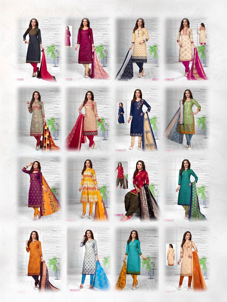 Priyakala Vol-7 By Meenaxi 7001 To 7016 Series Beautiful Collection Suits Stylish Fancy Colorful Party Wear & Ethnic Wear Pure Cotton Printed Dresses At Wholesale Price