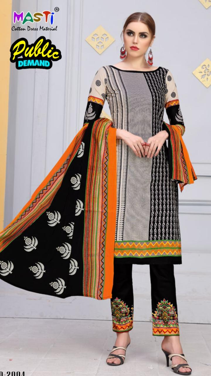 Public Demand By Masti 2001 To 2010 Series Indian Traditional Wear Collection Beautiful Stylish Fancy Colorful Party Wear & Occasional Wear Cotton Printed Dress At Wholesale Price